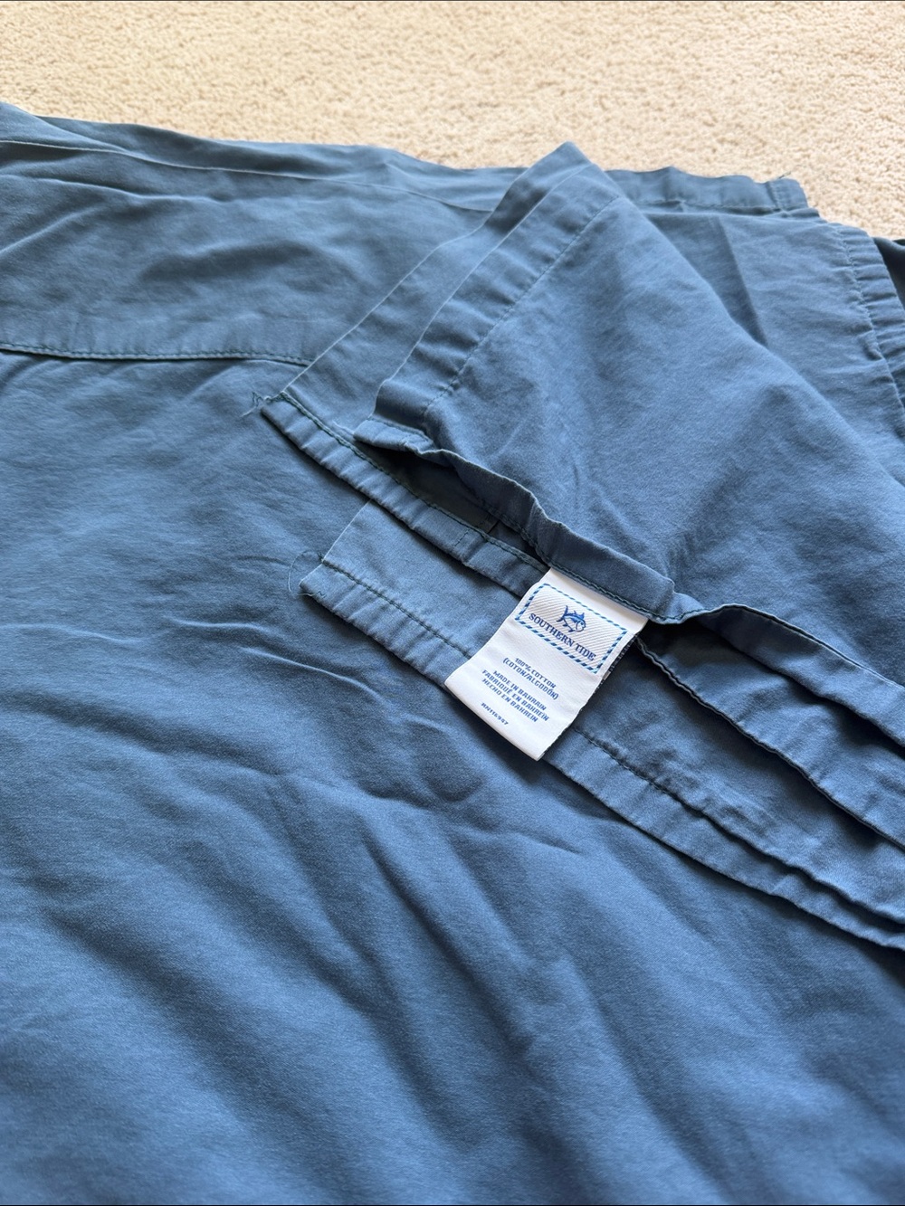 Southern Tide Slate Blue Cotton Sheet set